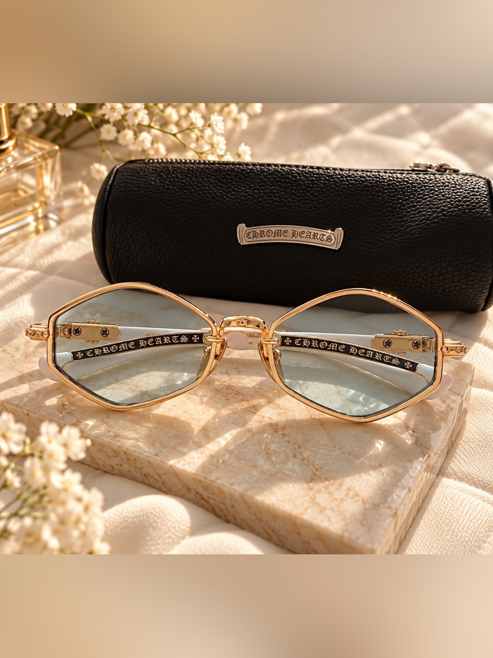 Chrome Hearts Nip Slip Sunglasses -Rare Gold/White Unisex
